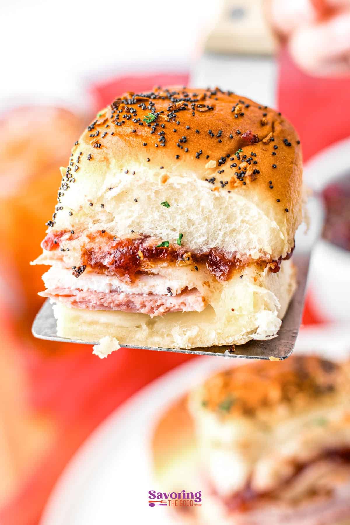 single turkey hawaiian roll slider.