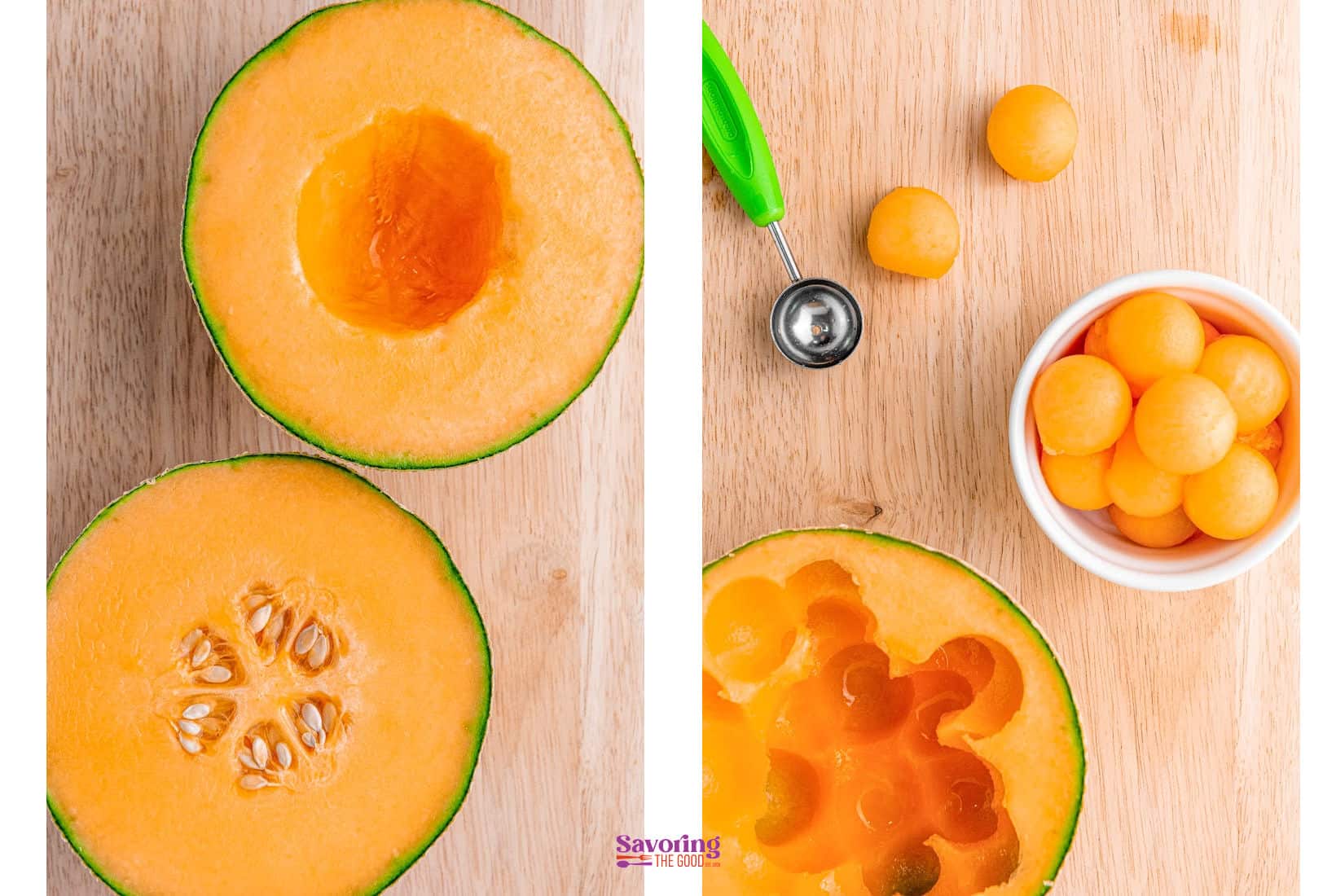 How to cut a cantaloupe for Prosciutto vs melon - the difference between prosciutto and melon.