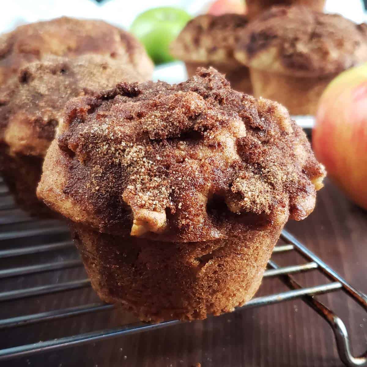 A muffins on a cooling rack.
