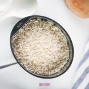 White rice in a spice grinder to make rice flour.
